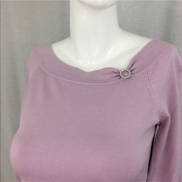 SOLD Sz Small Ann Taylor 3/4 Sleeve Silk Sweater - Picture 5 of 8